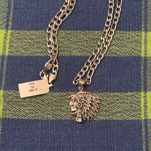 Silver 950 Aztec Eagle warrior Cuauhtémoc Pendant Necklace